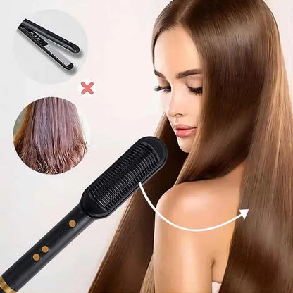 Brosse lissante électrique professionnelle en céramique à chauffage rapide
