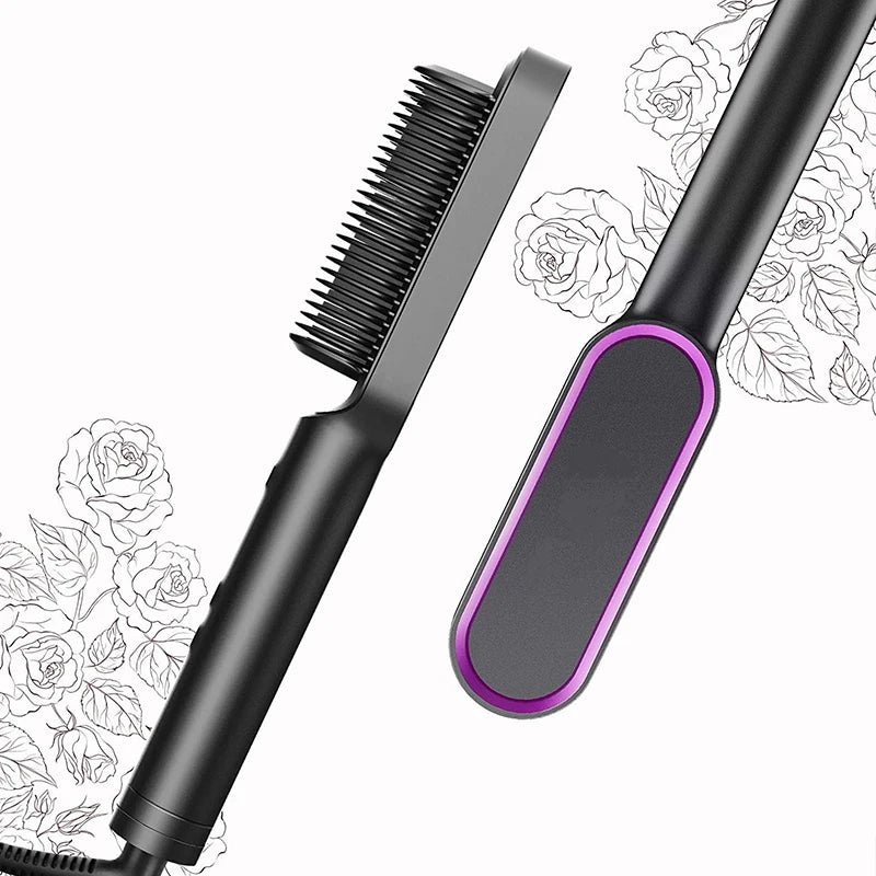 Brosse lissante électrique professionnelle en céramique à chauffage rapide